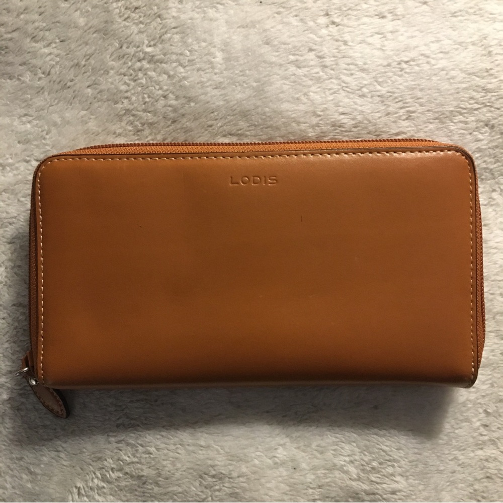 Lodis Caramel Zipper Wallet